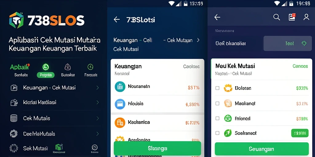 Tampilan antarmuka aplikasi 738SLOTS untuk Cek Mutasi Keuangan.
