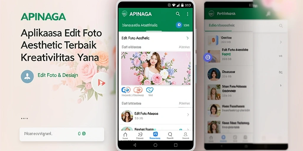 Tampilan antarmuka APINAGA yang modern dan intuitif untuk Edit Foto Aesthetic.