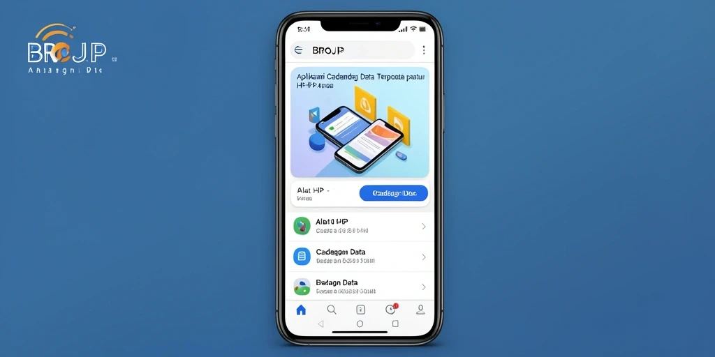 Tampilan antarmuka aplikasi BROJP untuk cadangan data yang sederhana dan intuitif.