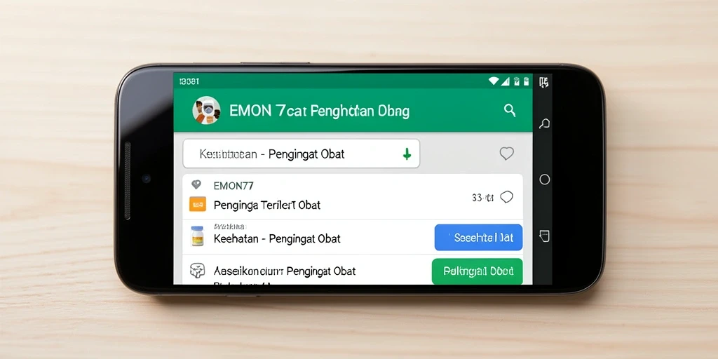 Antarmuka EMON77 yang mudah digunakan dengan fitur pengingat obat.