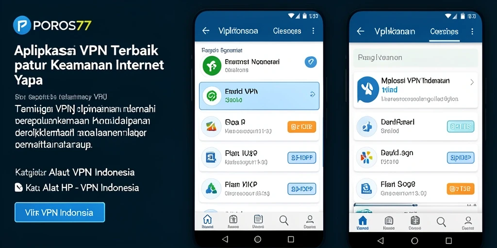 Tampilan antarmuka POROS77 yang user-friendly dan fitur VPN yang kuat.