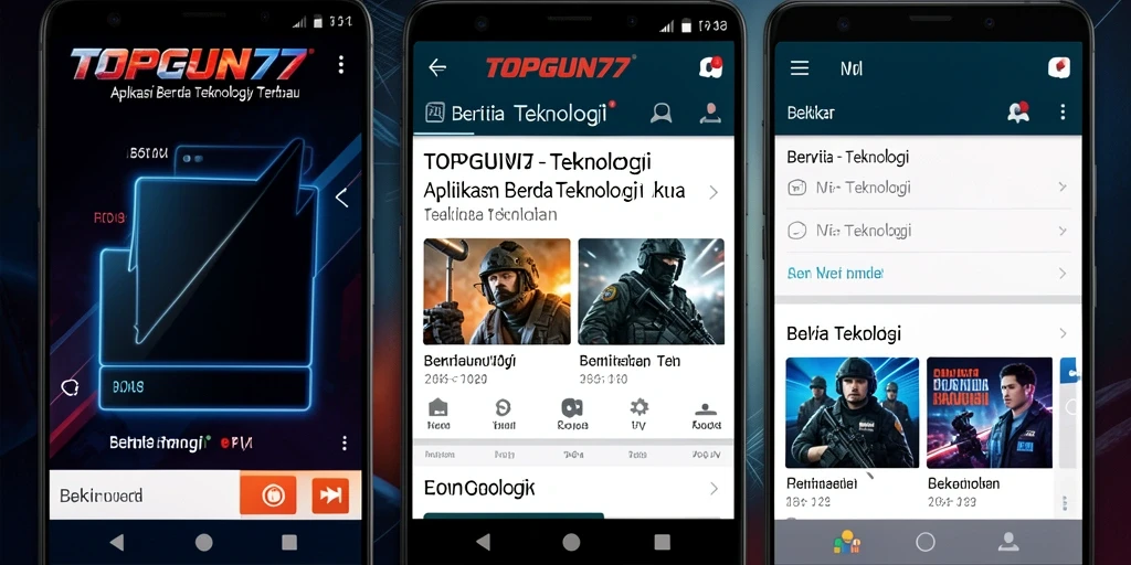 Tampilan antarmuka TOPGUN77 dengan berita teknologi terbaru.